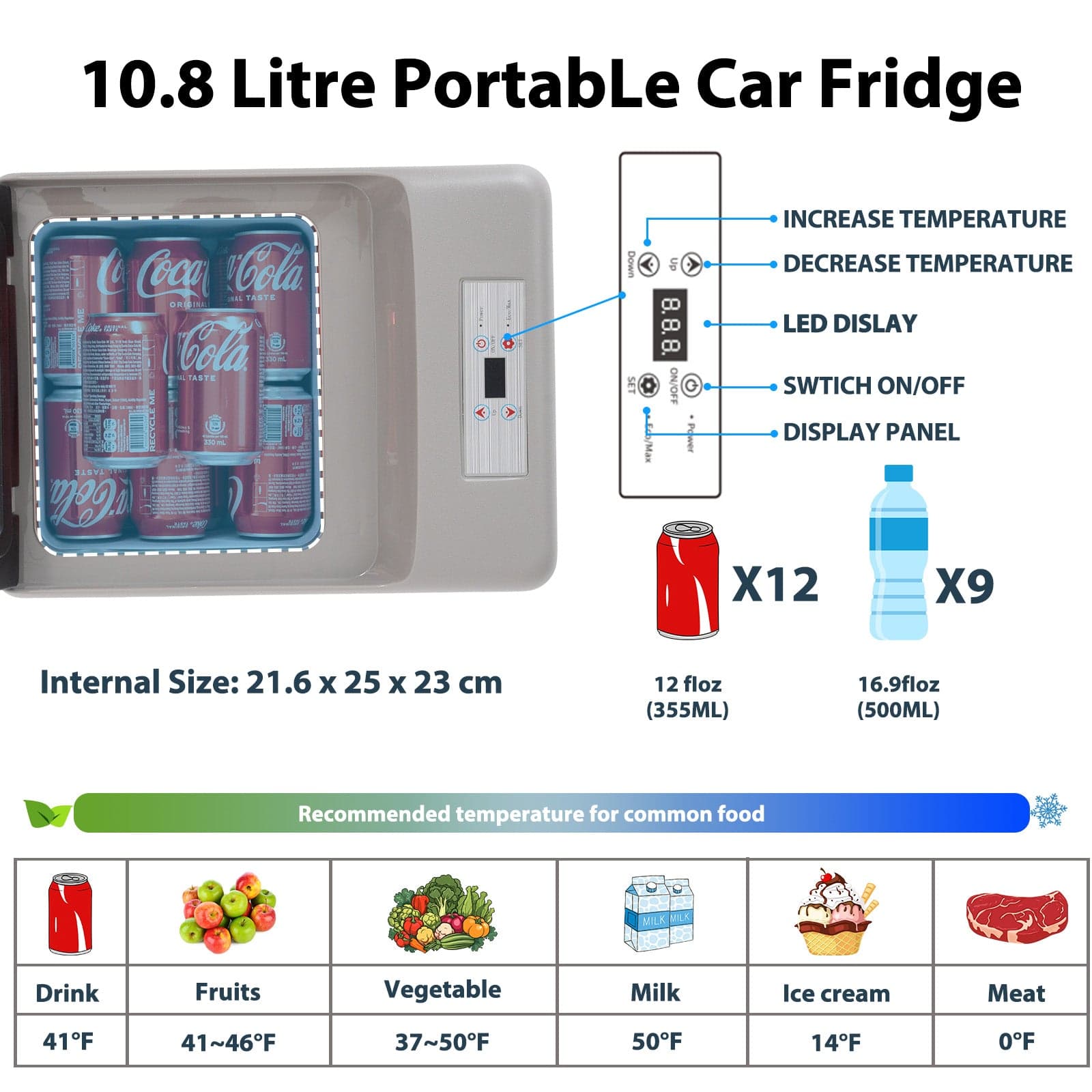 Frødak FDC12PT Black Mini Car Fridge - Bild 4