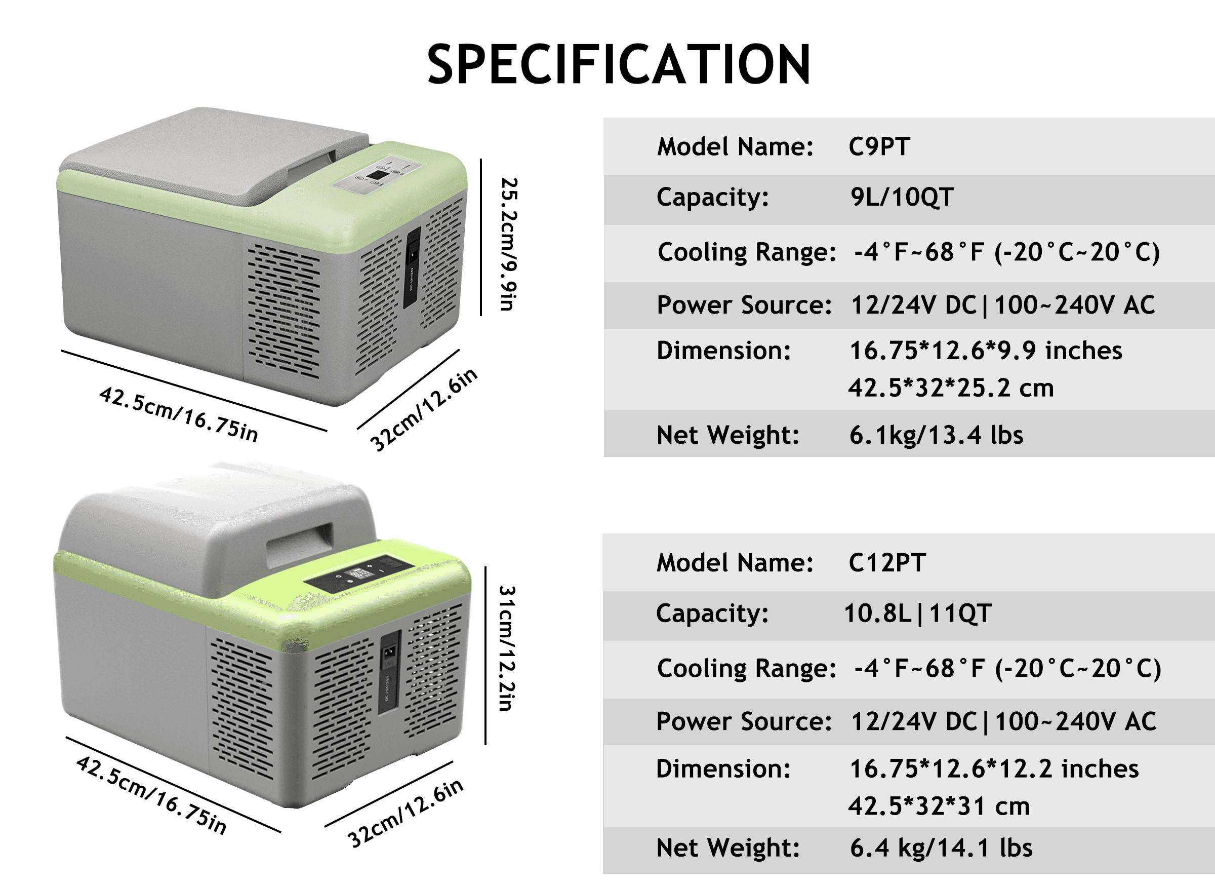 Frødak FDC9PT Green Mini Car Fridge - Bild 11