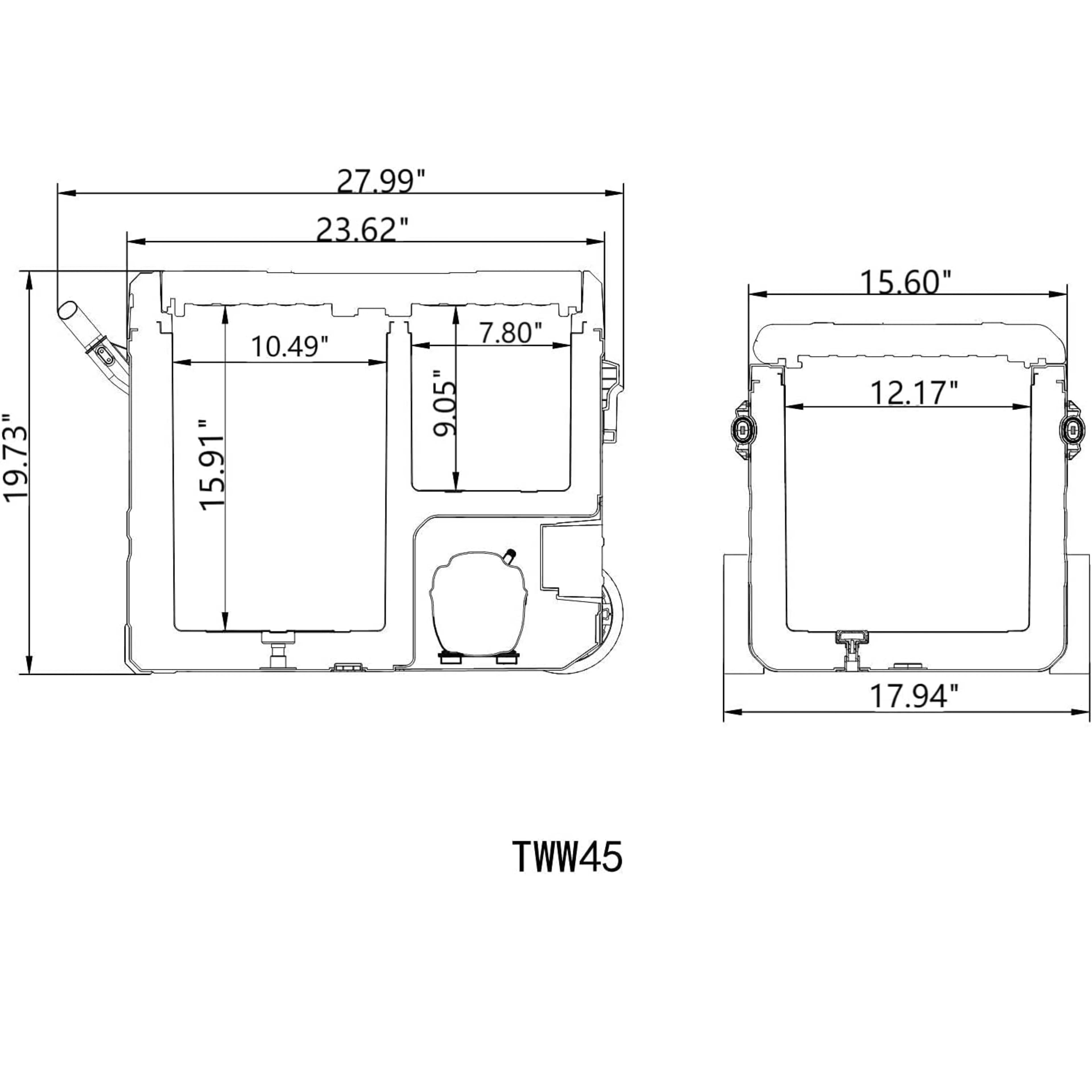 Frødak FDTWW45 Portable Dual Zone Car Fridge With Wheels - Bild 3