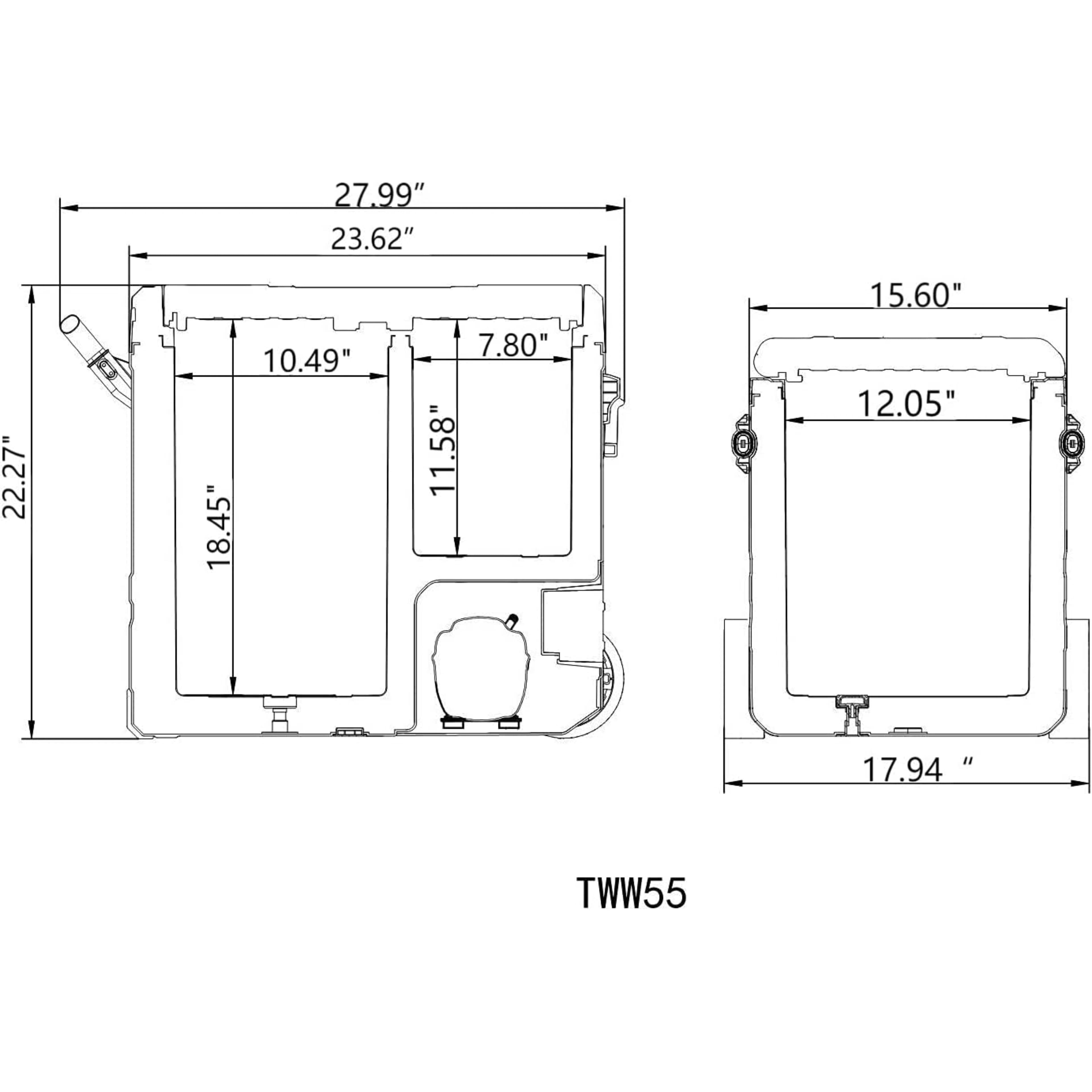 Frødak FDTWW55 Portable Dual Zone Car Fridge With Wheels - Bild 3