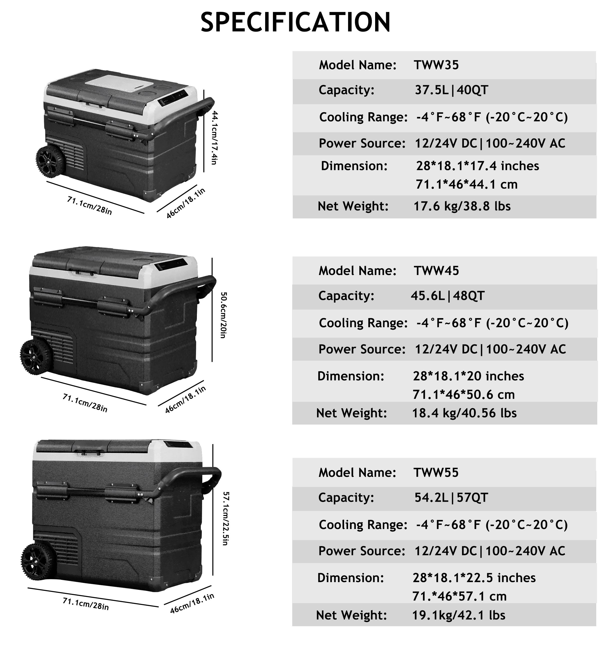 Frødak FDTWW55 Portable Dual Zone Car Fridge With Wheels - Bild 6